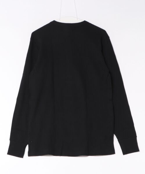 HANES（ヘインズ）の「Hanes/ヘインズ  BEEFY ヘンリーネックロングスリーブ（Tシャツ/カットソー・メンズ・ヘザーグレー/ブラック/ホワイト・XL/S/L/M）」の4枚目の写真