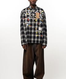 Price Tag Sticker Printed Check Shirt