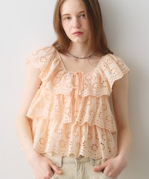 cutwork frill tiered blouse / カットワークフリルティアードブラウス