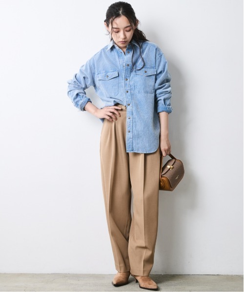 CHIC STYLE（シックスタイル）の「硫化染コーデュロイシャツ＜大きいサイズ有＞シックスタイル（シャツ/ブラウス・レディース・ブラック/モカ/ブルー・3L/LL/L/M/5L/4L）」の12枚目の写真