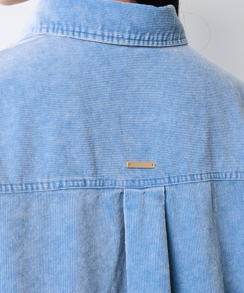 CHIC STYLE（シックスタイル）の「硫化染コーデュロイシャツ＜大きいサイズ有＞シックスタイル（シャツ/ブラウス・レディース・ブラック/モカ/ブルー・3L/LL/L/M/5L/4L）」の14枚目の写真