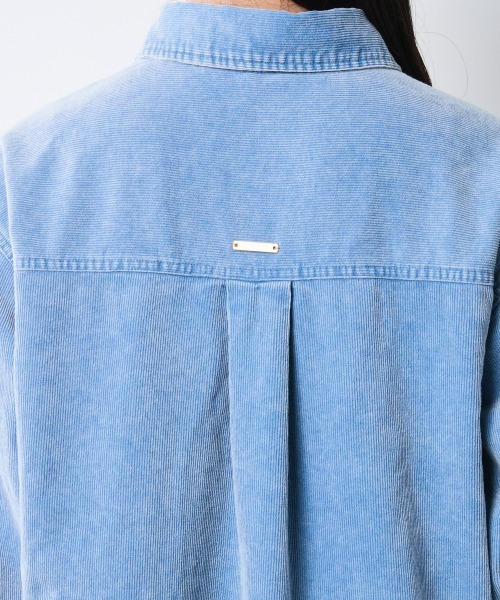 CHIC STYLE（シックスタイル）の「硫化染コーデュロイシャツ＜大きいサイズ有＞シックスタイル（シャツ/ブラウス・レディース・ブラック/モカ/ブルー・3L/LL/L/M/5L/4L）」の15枚目の写真