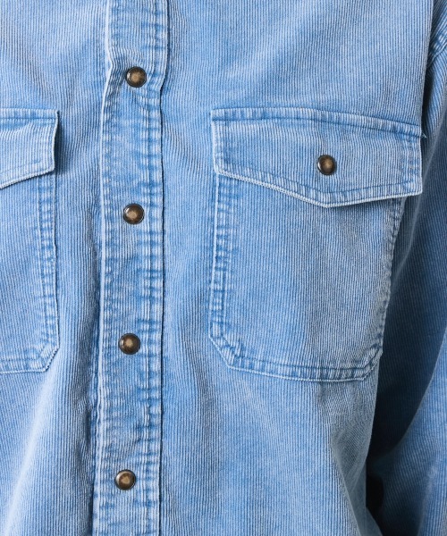 CHIC STYLE（シックスタイル）の「硫化染コーデュロイシャツ＜大きいサイズ有＞シックスタイル（シャツ/ブラウス・レディース・ブラック/モカ/ブルー・3L/LL/L/M/5L/4L）」の19枚目の写真