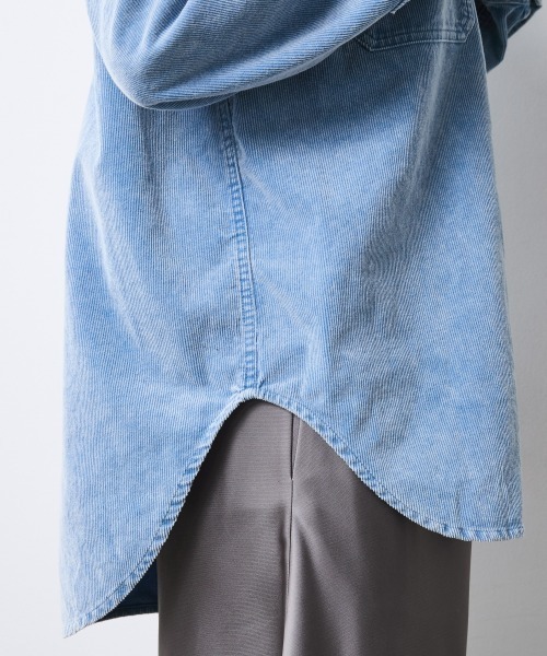 CHIC STYLE（シックスタイル）の「硫化染コーデュロイシャツ＜大きいサイズ有＞シックスタイル（シャツ/ブラウス・レディース・ブラック/モカ/ブルー・3L/LL/L/M/5L/4L）」の20枚目の写真