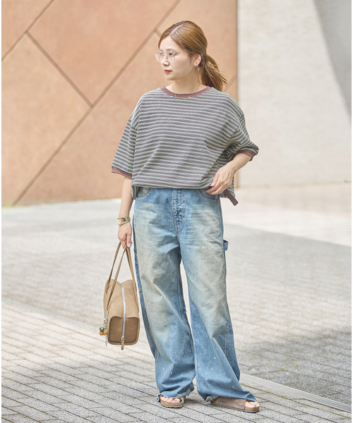 STAR&STRIPE(スターアンドストライプ)の「【STAR&STRIPE/スターアンドストライプ】オーバーFIT リンガーT(Tシャツ/カットソー・レディース・チャコールグレー/ブラウン/ピンク/グリーン・FREE)」の14枚目の写真