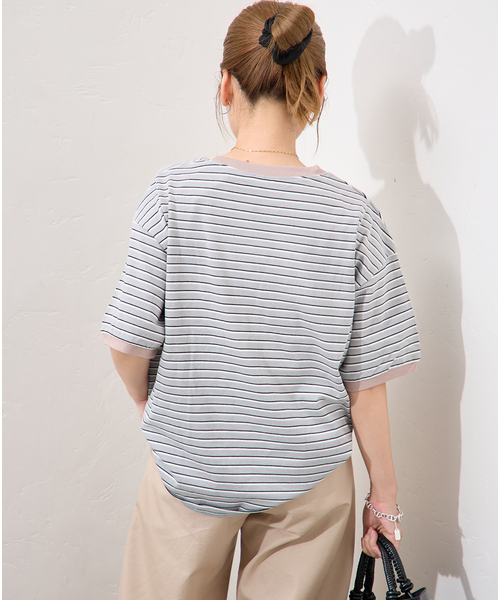 STAR&STRIPE(スターアンドストライプ)の「【STAR&STRIPE/スターアンドストライプ】オーバーFIT リンガーT(Tシャツ/カットソー・レディース・チャコールグレー/ブラウン/ピンク/グリーン・FREE)」の17枚目の写真