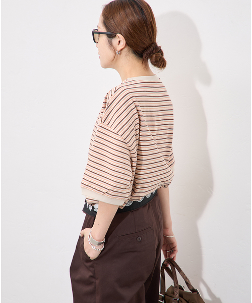 STAR&STRIPE(スターアンドストライプ)の「【STAR&STRIPE/スターアンドストライプ】オーバーFIT リンガーT(Tシャツ/カットソー・レディース・チャコールグレー/ブラウン/ピンク/グリーン・FREE)」の21枚目の写真
