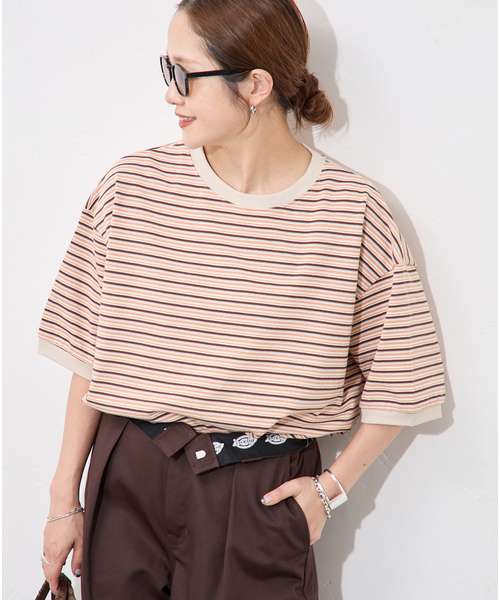 STAR&STRIPE(スターアンドストライプ)の「【STAR&STRIPE/スターアンドストライプ】オーバーFIT リンガーT(Tシャツ/カットソー・レディース・チャコールグレー/ブラウン/ピンク/グリーン・FREE)」の22枚目の写真