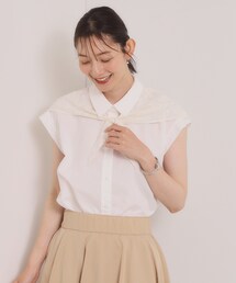 レーススカーフ付きブラウス