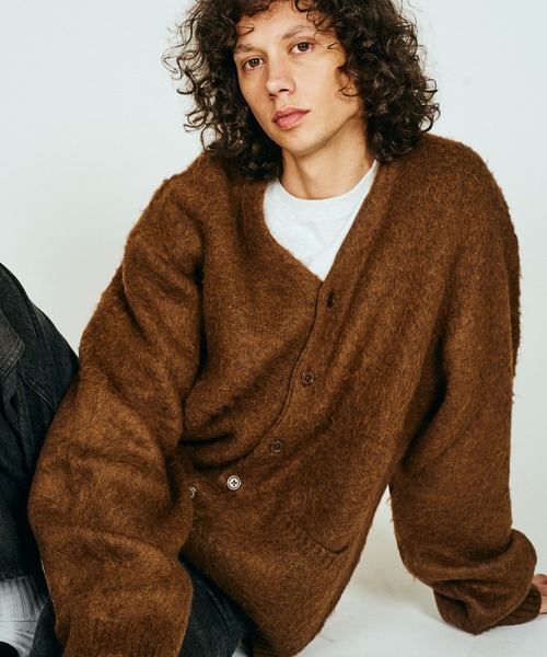 TOWNCRAFT(タウンクラフト)の「TOWNCRAFT / タウンクラフト MOHAIR SHAGGY CARDIGAN モヘア シャギーカーディガン(カーディガン/ボレロ・メンズ・グレー/ブラウン/レッド/ブラック/イエロー/グリーン/オリーブ・SMALL/MEDIUM/LARGE)」の3枚目の写真