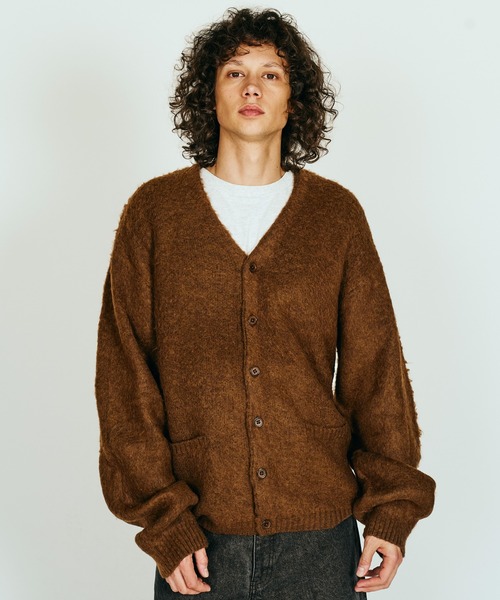 TOWNCRAFT(タウンクラフト)の「TOWNCRAFT / タウンクラフト MOHAIR SHAGGY CARDIGAN モヘア シャギーカーディガン(カーディガン/ボレロ・メンズ・グレー/ブラウン/レッド/ブラック/イエロー/グリーン/オリーブ・SMALL/MEDIUM/LARGE)」の10枚目の写真