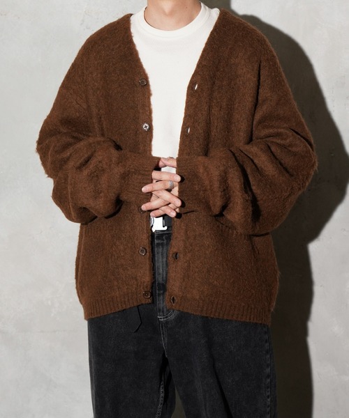 TOWNCRAFT(タウンクラフト)の「TOWNCRAFT / タウンクラフト MOHAIR SHAGGY CARDIGAN モヘア シャギーカーディガン(カーディガン/ボレロ・メンズ・グレー/ブラウン/レッド/ブラック/イエロー/グリーン/オリーブ・SMALL/MEDIUM/LARGE)」の12枚目の写真