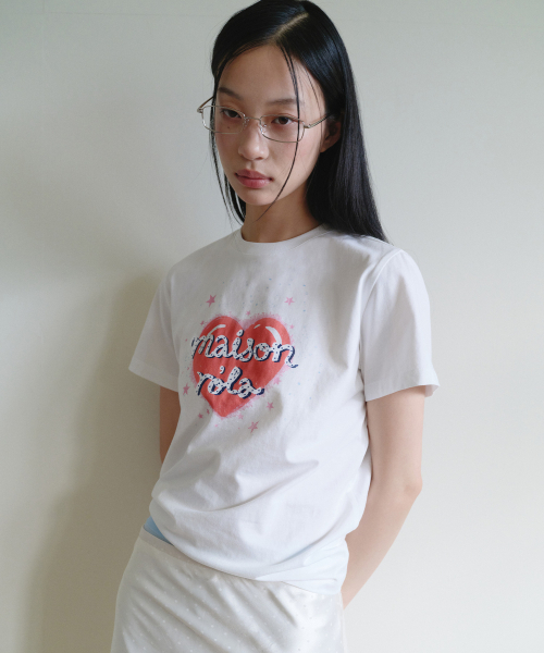 ROLAROLA(ロラロラ)の「HEART ROLA T-SHIRT WHITE(Tシャツ/カットソー・レディース・ホワイト・FREE)」の2枚目の写真