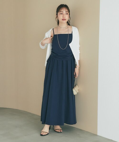 La boutique BonBon(ラブティックボンボン)の「【大人ニュアンスワンピース】ドロストキャミワンピース(ワンピース・レディース・ネイビー/ブラウン/ピンク・38/36)」の3枚目の写真