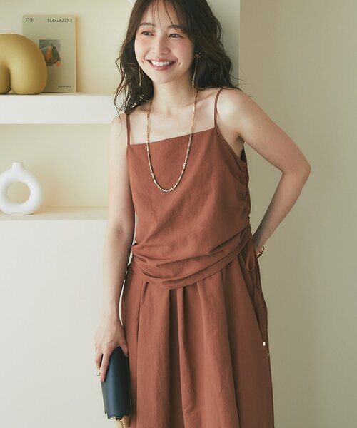 La boutique BonBon(ラブティックボンボン)の「【大人ニュアンスワンピース】ドロストキャミワンピース(ワンピース・レディース・ネイビー/ブラウン/ピンク・38/36)」の10枚目の写真