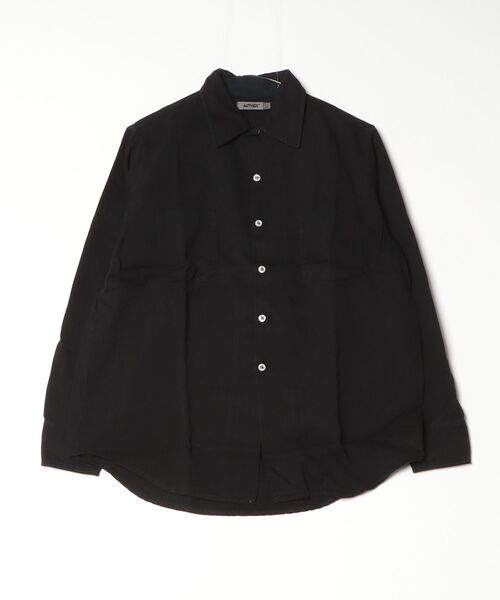 AUTHEN(オーセン)の「【AUTHEN】オーセン/ SILKNIZED TWILL REGULAR SHIRT(ユニセックス)(シャツ/ブラウス・メンズ・ブラック/オフホワイト/ブラウン/ブラック系その他・MEDIUM/LARGE/SMALL)」の3枚目の写真
