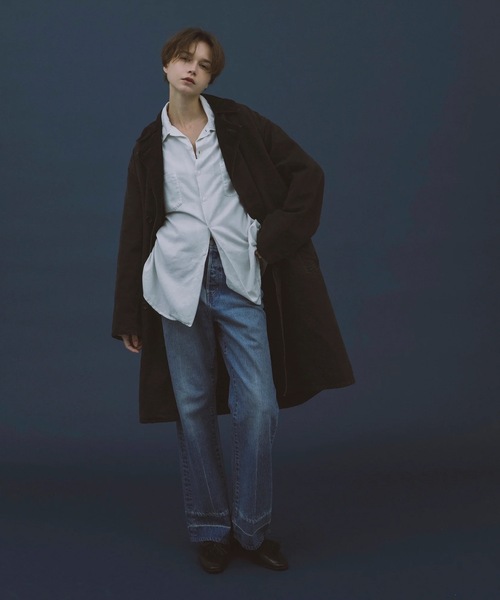 AUTHEN(オーセン)の「【AUTHEN】オーセン/ SILKNIZED TWILL REGULAR SHIRT(ユニセックス)(シャツ/ブラウス・メンズ・ブラック/オフホワイト/ブラウン/ブラック系その他・MEDIUM/LARGE/SMALL)」の2枚目の写真