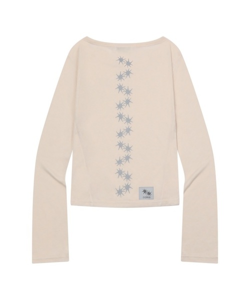 COIRIS(コイリス)の「セナオリエンタルシースルースリムロングスリーブTシャツ(2カラー)(Tシャツ/カットソー・レディース・ベージュ/ブラック・FREE)」の2枚目の写真