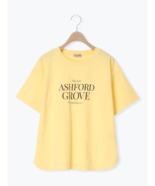 Samansa Mos2(サマンサ モスモス)の「◇【接触冷感】ロゴプリントTシャツ(Tシャツ/カットソー・レディース・オフホワイト/チャコールグレー/イエロー・F)」の11枚目の写真