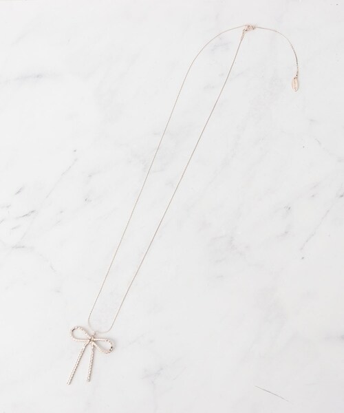 SHOO・LA・RUE(シューラルー)の「ラインストーンリボンネックレス(ネックレス・レディース・ゴールド/ピンクゴールド/シルバー・00)」の6枚目の写真