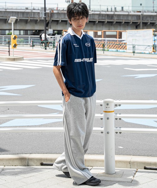 WEGO(ウィゴー)の「WEGO/【26年春夏新作】ラインスウェットカバーフィットパンツ(スウェットパンツ・メンズ・ブラック/杢グレー・LARGE/MEDIUM)」の14枚目の写真