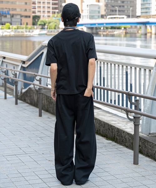 WEGO(ウィゴー)の「WEGO/【26年春夏新作】ラインスウェットカバーフィットパンツ(スウェットパンツ・メンズ・ブラック/杢グレー・LARGE/MEDIUM)」の21枚目の写真