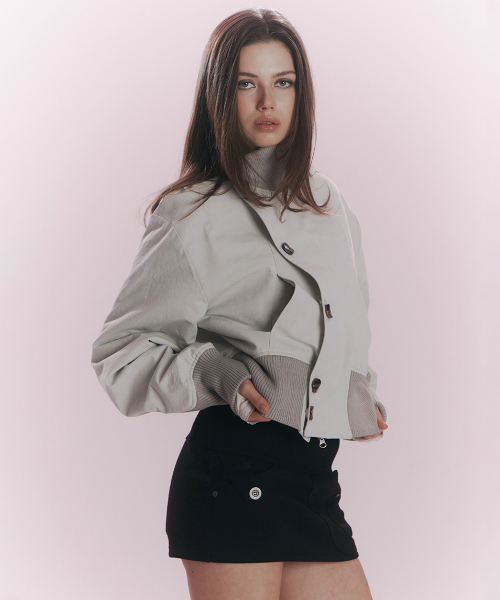PLEASENOFOLLOW(プリーズノーフォロー)の「Sena High Neck Button Jacket (Cloudy)(その他アウター・レディース・その他・FREE)」の2枚目の写真