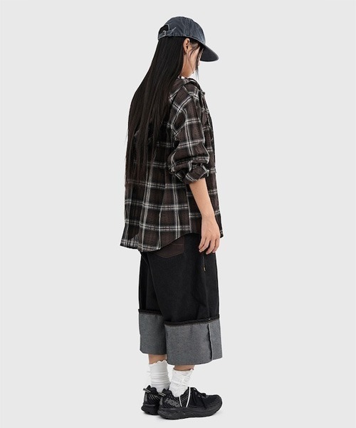 raucohouse(ラウコハウス)の「ワッシャー加工チェック柄フード付きシャツジャケット(シャツ/ブラウス・レディース・ブラウン・FREE)」の13枚目の写真