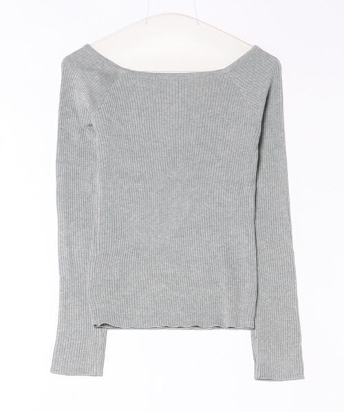 NYLAUS(ナイラス)の「【SG】デコルテリブトップス 長袖(Tシャツ/カットソー・レディース・オフホワイト/ネイビー/ブラック/グレー・M)」の5枚目の写真