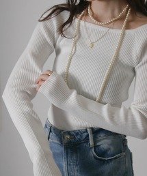 NYLAUS（ナイラス）の「【SG】デコルテリブトップス 長袖（Tシャツ/カットソー）」
