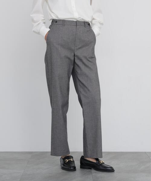 human woman(ヒューマンウーマン)の「◆【名品 / マルチサイズ / ストレッチ / ウォッシャブル】ピケスエードスリムストレートパンツ(その他パンツ・レディース・グレー系その他/ベージュ系その他・LARGE/SMALL/MEDIUM)」の5枚目の写真