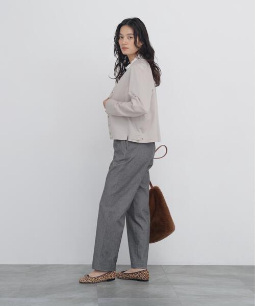 human woman(ヒューマンウーマン)の「◆【名品 / マルチサイズ / ストレッチ / ウォッシャブル】ピケスエードスリムストレートパンツ(その他パンツ・レディース・グレー系その他/ベージュ系その他・LARGE/SMALL/MEDIUM)」の8枚目の写真