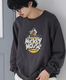 【DISCUS/ディスカス】×【Disney/ディズニー】ミッキーマウス アートワークデザイン ヴィンテージライク 裏毛スウェット