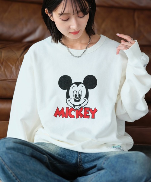 Disney(ディズニー)の「【DISCUS/ディスカス】×【Disney/ディズニー】ミッキーマウス アートワークデザイン ヴィンテージライク 裏毛スウェット(スウェット・レディース・ブラック系1/ブラック系2/ブラック系3/ブラック系4/ホワイト系1/ホワイト系2/ホワイト系3/ホワイト系4・M/L)」の17枚目の写真