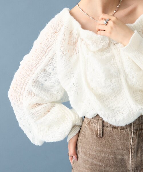 mystic(ミスティック)の「【ZOZO限定REVIVAL】26AWウェーブシアーホイップニット(ニット/セーター・レディース・イエロー/ブラック/オフホワイト/ベージュ/ピンク・FREE)」の10枚目の写真