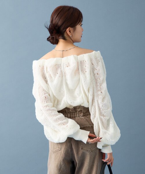 mystic(ミスティック)の「【ZOZO限定REVIVAL】26AWウェーブシアーホイップニット(ニット/セーター・レディース・イエロー/ブラック/オフホワイト/ベージュ/ピンク・FREE)」の13枚目の写真