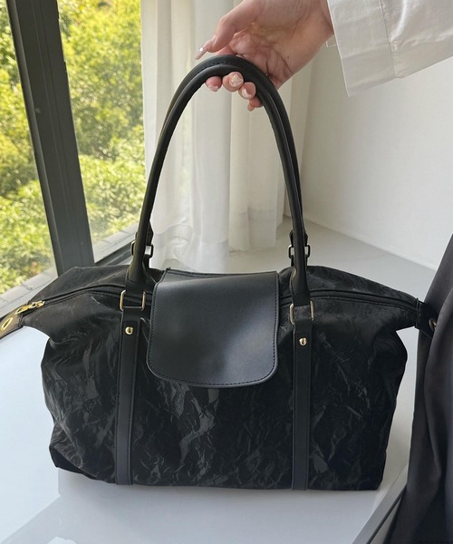 TONE SELECT GOODS(トーンセレクトグッズ)の「Liaa/ヴィンテージニュアンス フラップボストンバッグ A18847(ボストンバッグ・レディース・ピンク/アイボリー/ブラック・FREE)」の8枚目の写真