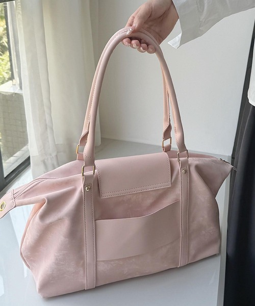 TONE SELECT GOODS(トーンセレクトグッズ)の「Liaa/ヴィンテージニュアンス フラップボストンバッグ A18847(ボストンバッグ・レディース・ピンク/アイボリー/ブラック・FREE)」の9枚目の写真