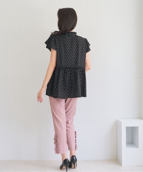 Neige（ネージュ）の「フレンチドットリボンペプラムブラウス（シャツ/ブラウス・レディース・アイボリー/ブラック・ONE SIZE）」の4枚目の写真