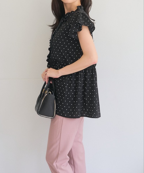Neige（ネージュ）の「フレンチドットリボンペプラムブラウス（シャツ/ブラウス・レディース・アイボリー/ブラック・ONE SIZE）」の5枚目の写真