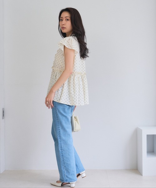 Neige（ネージュ）の「フレンチドットリボンペプラムブラウス（シャツ/ブラウス・レディース・アイボリー/ブラック・ONE SIZE）」の8枚目の写真