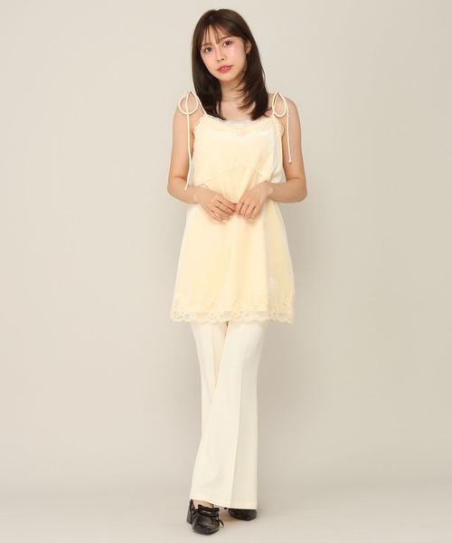 Heather(ヘザー)の「レースベロアキャミミニワンピース 1063892(ワンピース・レディース・ブラック/アイボリー/ブラック系その他・FREE)」の5枚目の写真