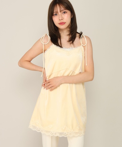 Heather(ヘザー)の「レースベロアキャミミニワンピース 1063892(ワンピース・レディース・ブラック/アイボリー/ブラック系その他・FREE)」の8枚目の写真