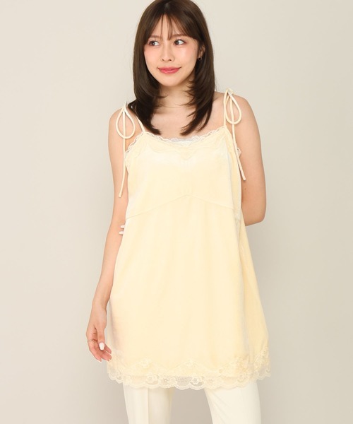 Heather(ヘザー)の「レースベロアキャミミニワンピース 1063892(ワンピース・レディース・ブラック/アイボリー/ブラック系その他・FREE)」の9枚目の写真