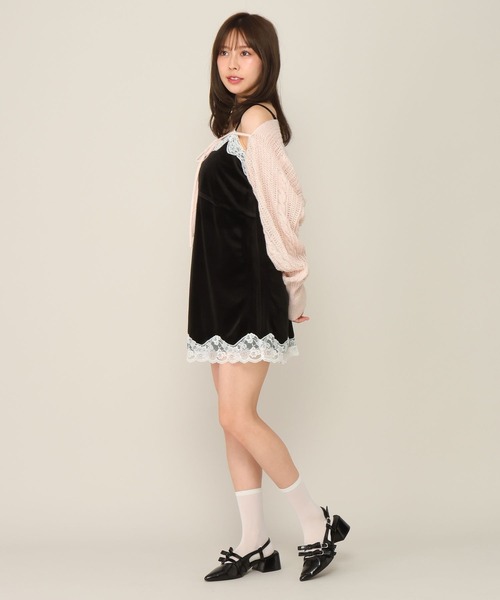 Heather(ヘザー)の「レースベロアキャミミニワンピース 1063892(ワンピース・レディース・ブラック/アイボリー/ブラック系その他・FREE)」の12枚目の写真