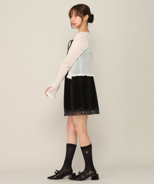 Heather(ヘザー)の「レースベロアキャミミニワンピース 1063892(ワンピース・レディース・ブラック/アイボリー/ブラック系その他・FREE)」の19枚目の写真
