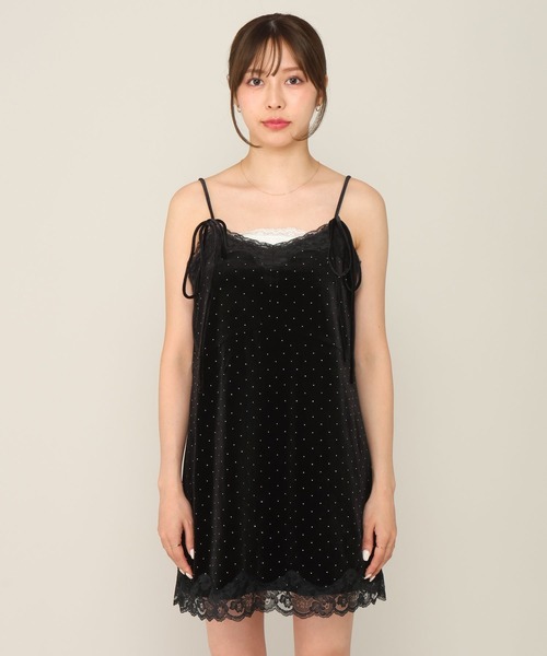 Heather(ヘザー)の「レースベロアキャミミニワンピース 1063892(ワンピース・レディース・ブラック/アイボリー/ブラック系その他・FREE)」の20枚目の写真