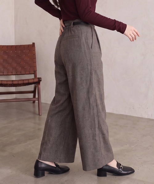 ASTORIA ODIER(アストリアオディール)の「ベルト付きチェックタックパンツ(その他パンツ・レディース・ブラウン/ホワイト×ブラック・SMALL/MEDIUM)」の6枚目の写真