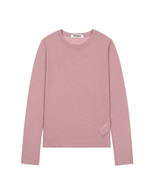 LOTSYOU(ロッツユー)の「Noa Wool Round neck T-shirt Pink(Tシャツ/カットソー・レディース・その他・OS)」の4枚目の写真