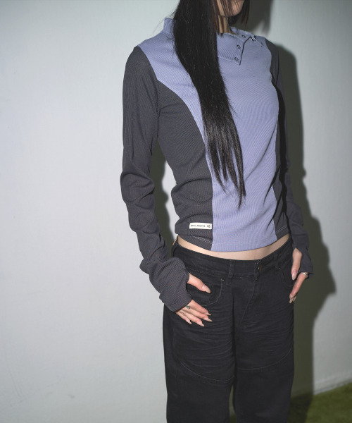 SOHUL(ソフル)の「Side High Neck T (パープル、ブラック)(Tシャツ/カットソー・レディース・その他・FREE)」の5枚目の写真